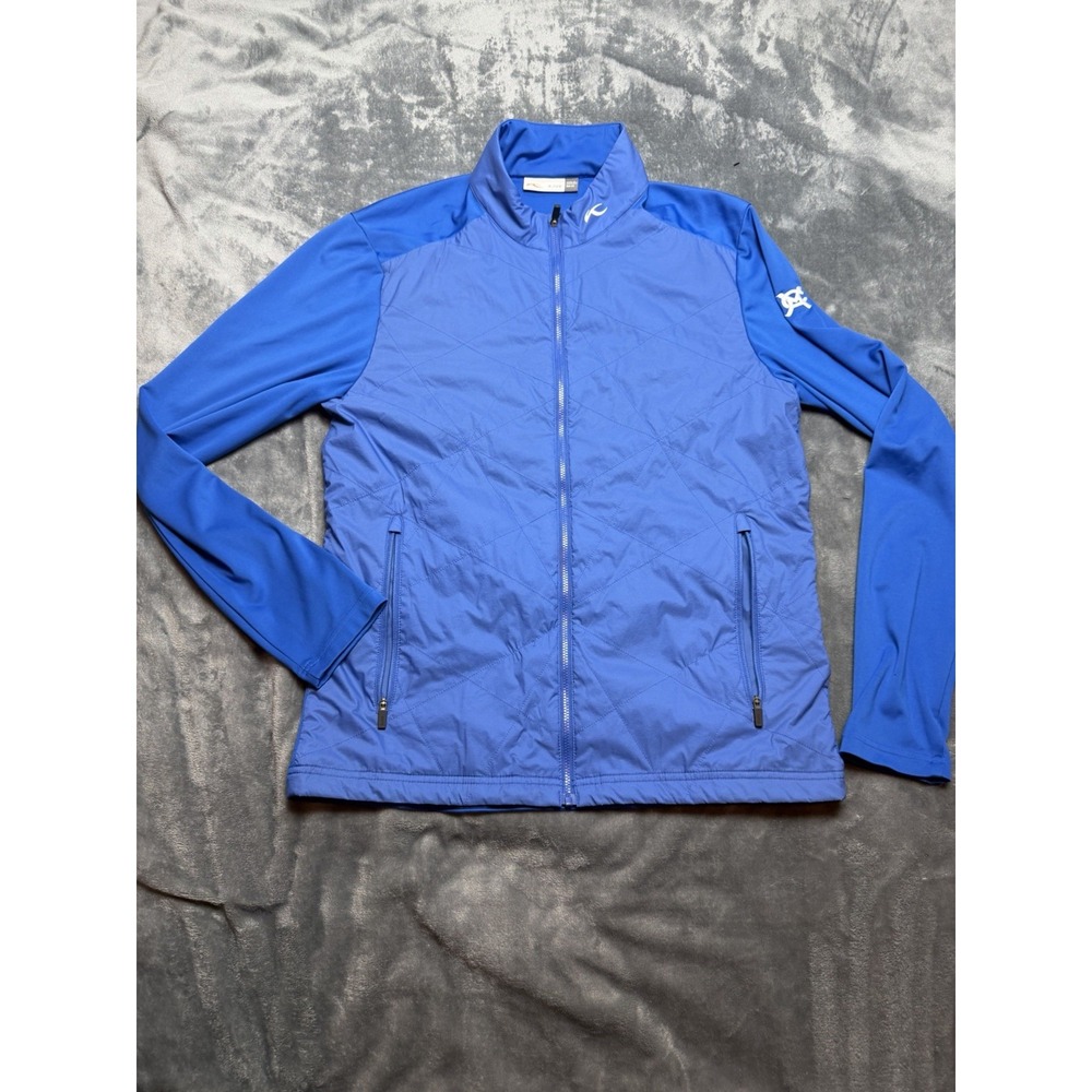 KJUS Jacket Mens Medium 50 Blue Retention Quilted Golf Performance Full Zip